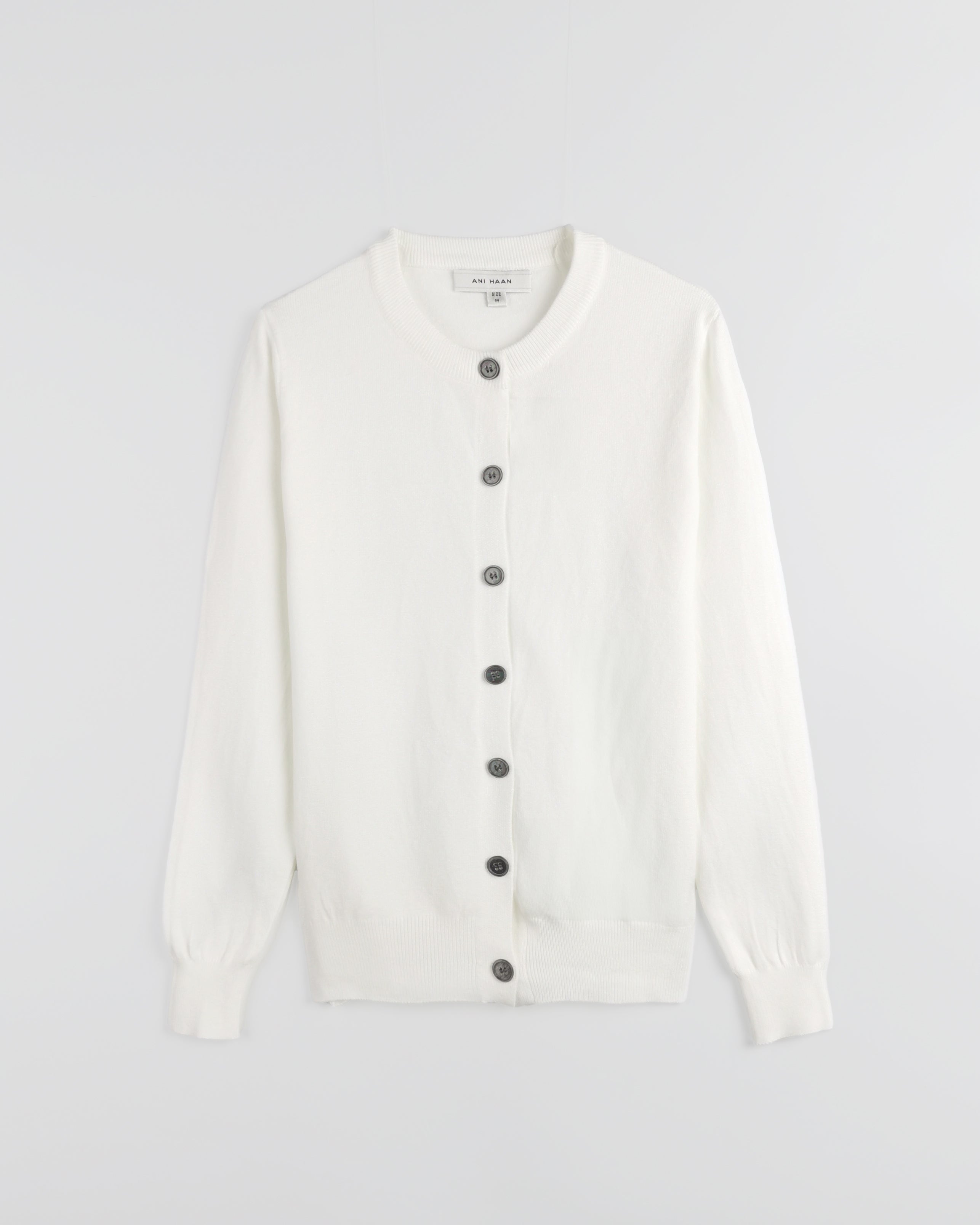 Wool Blend Cardigan Crew-Neck