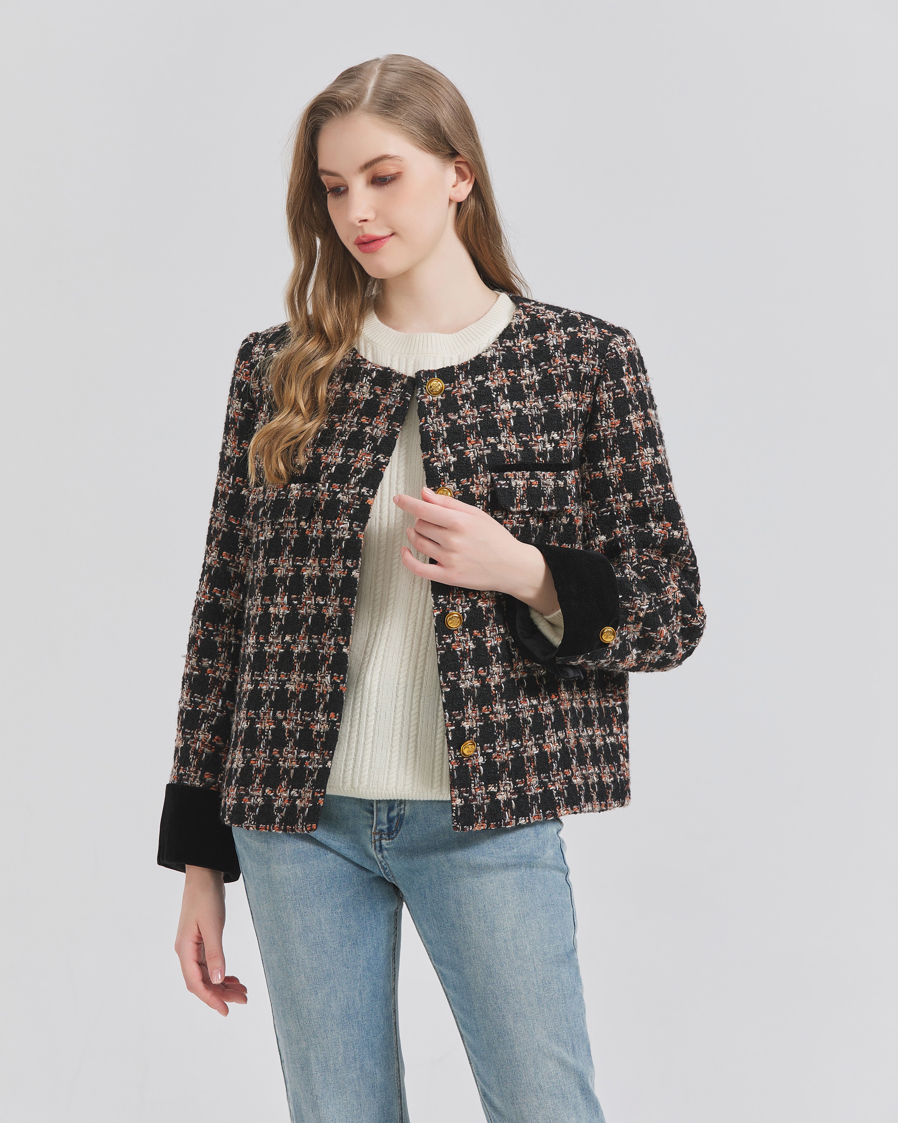 Single-Breasted Jacket in Tweed