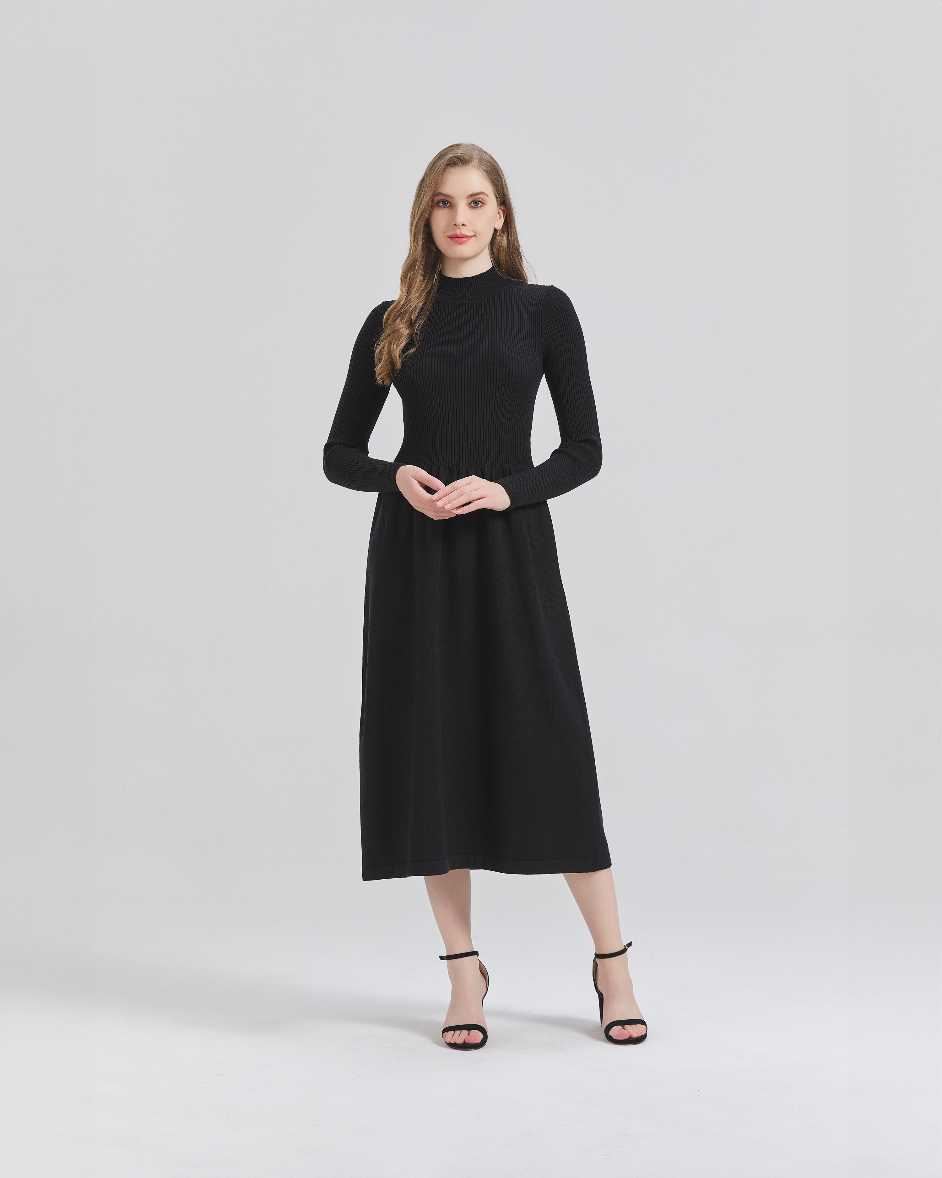 Long Sleeve Dress In Cotton