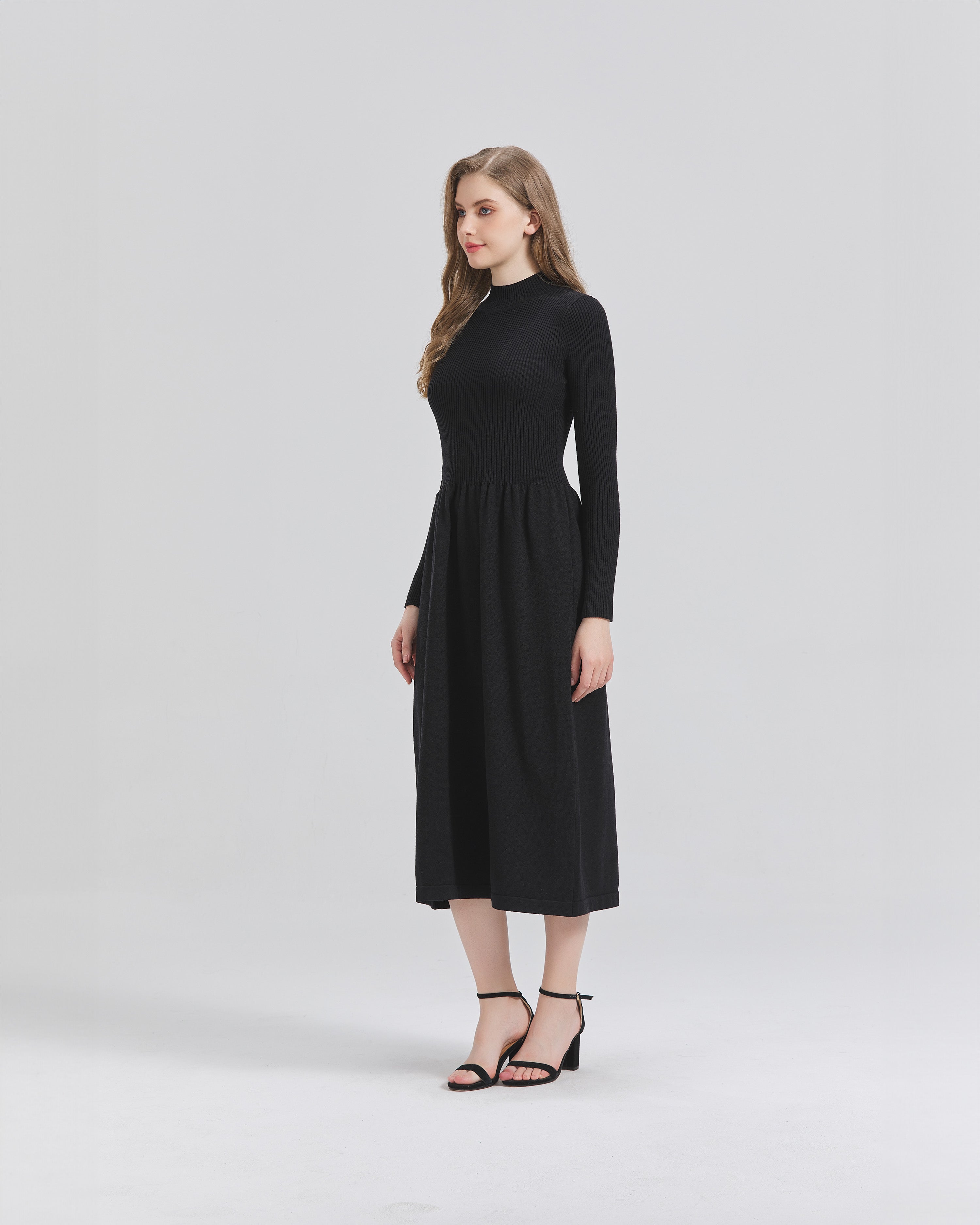 Long Sleeve Dress In Cotton