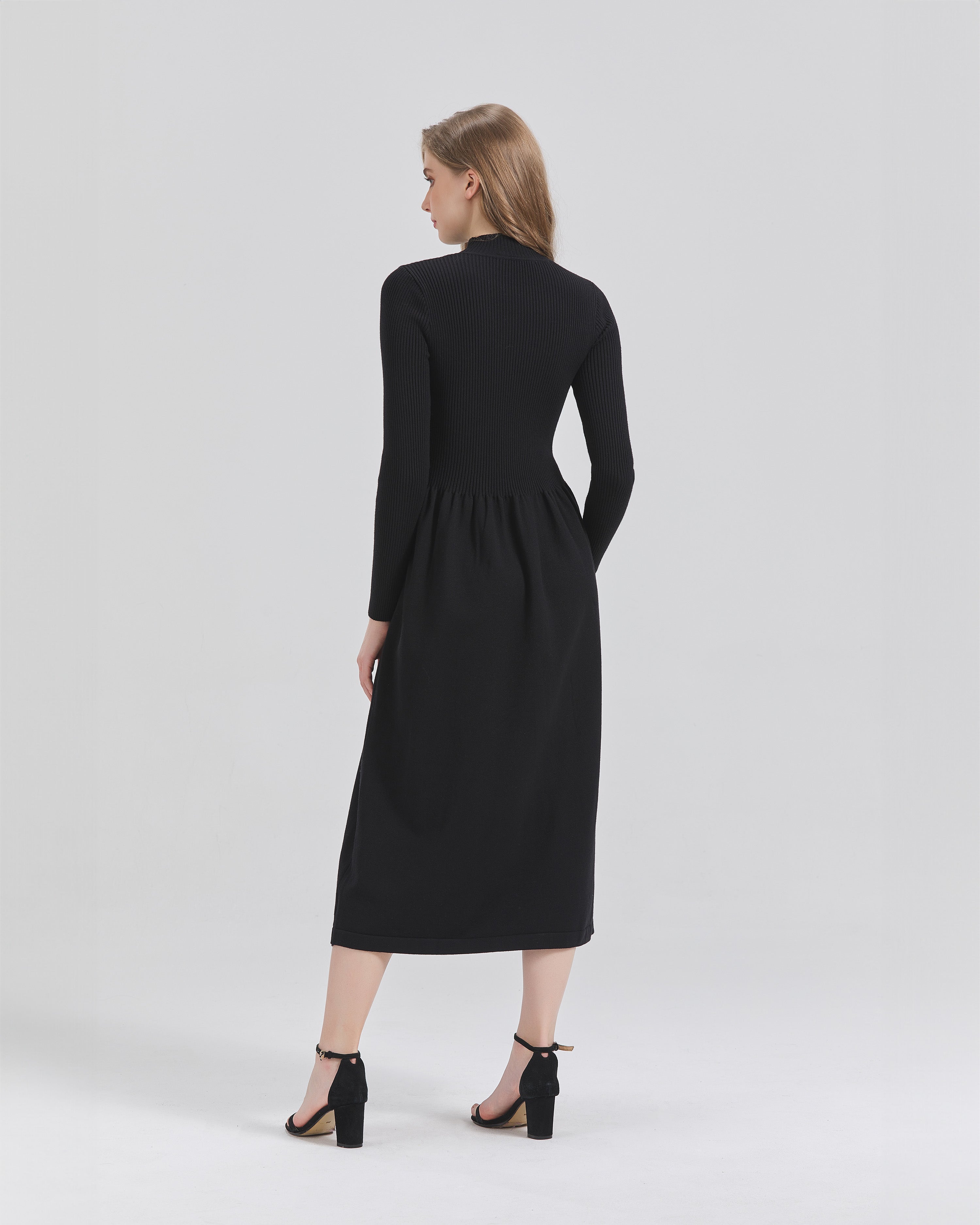 Long Sleeve Dress In Cotton