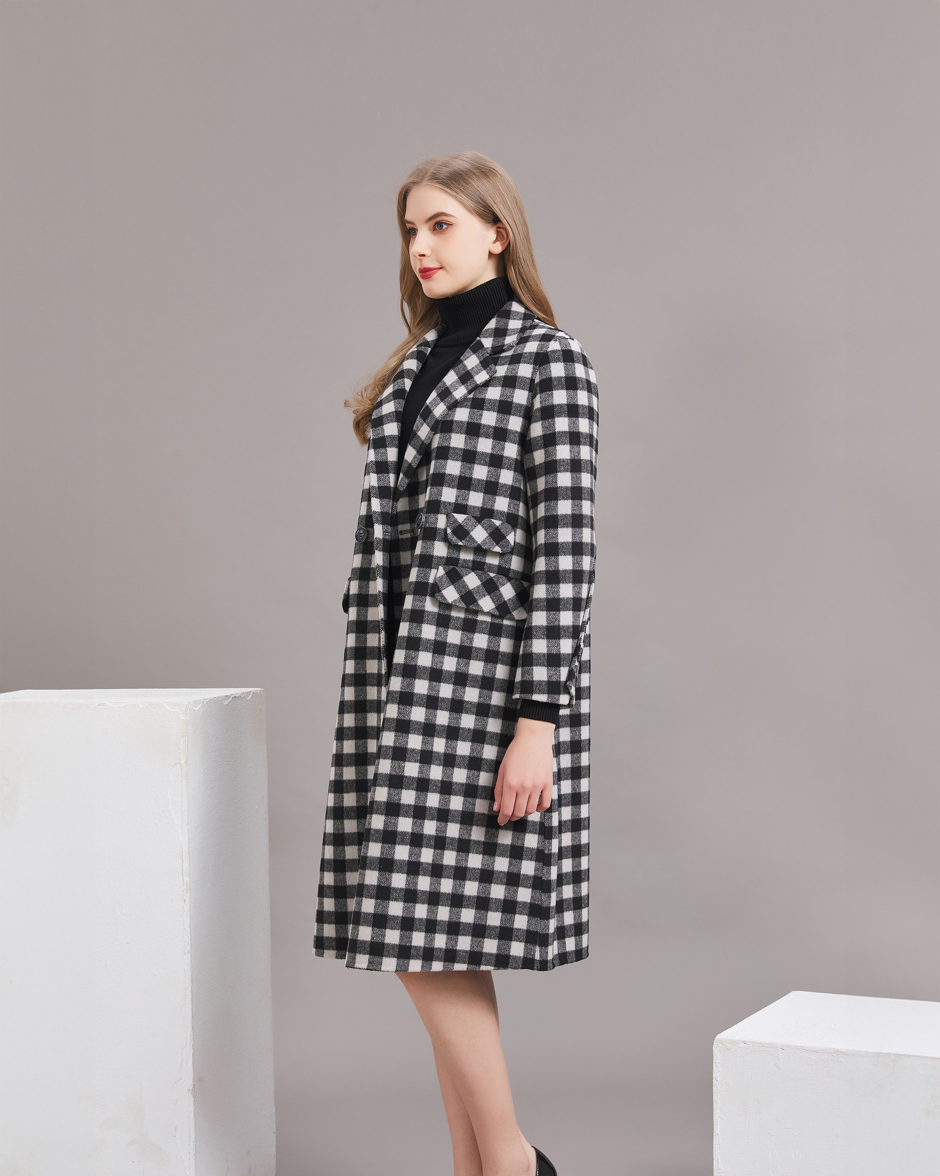 Plaid Wool Coat