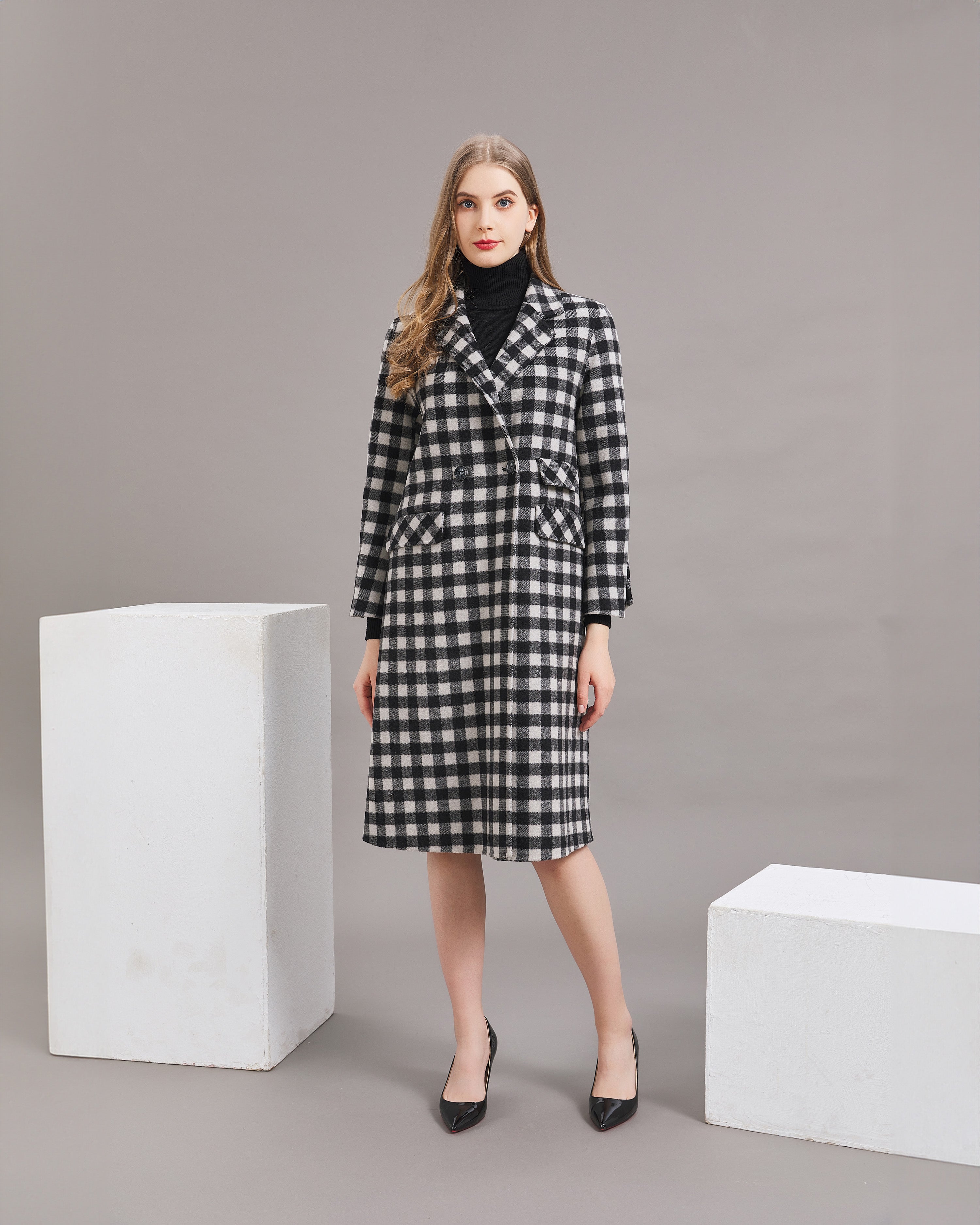 Plaid Wool Coat