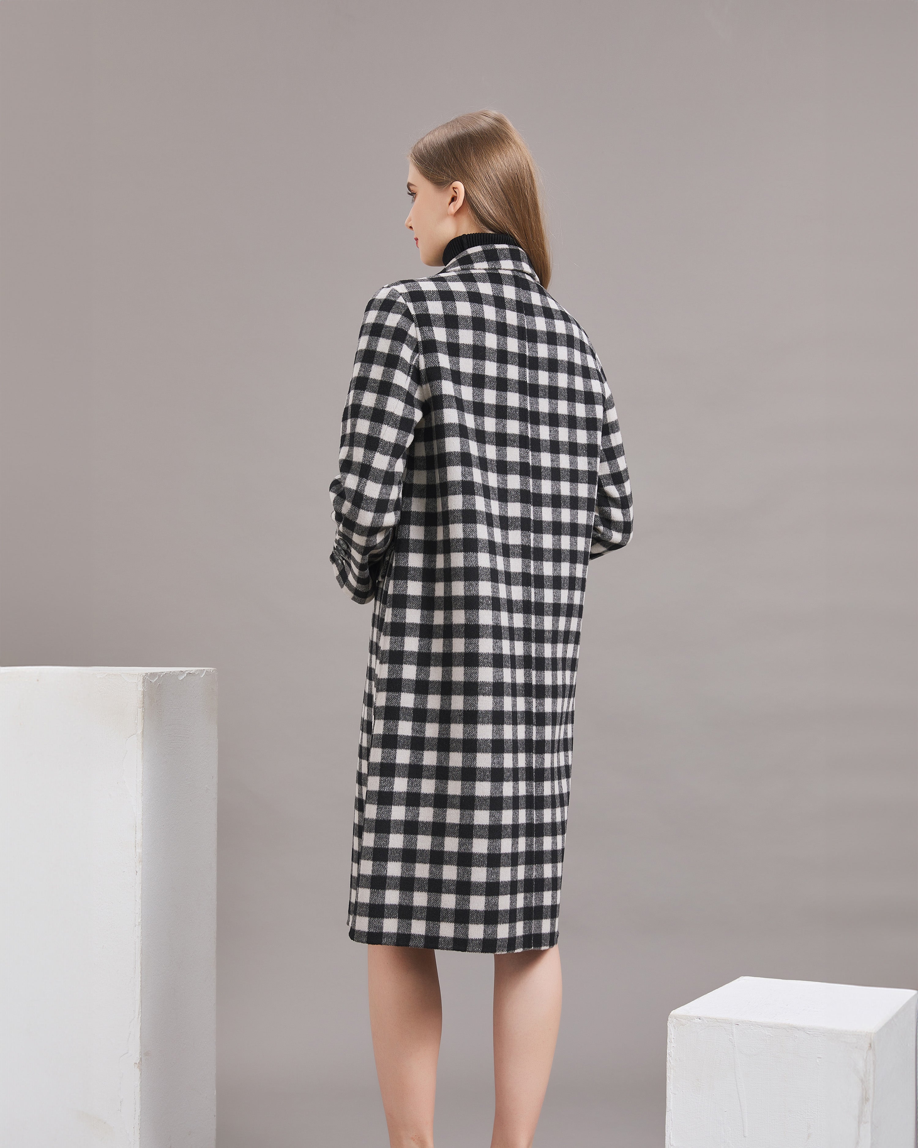 Plaid Wool Coat