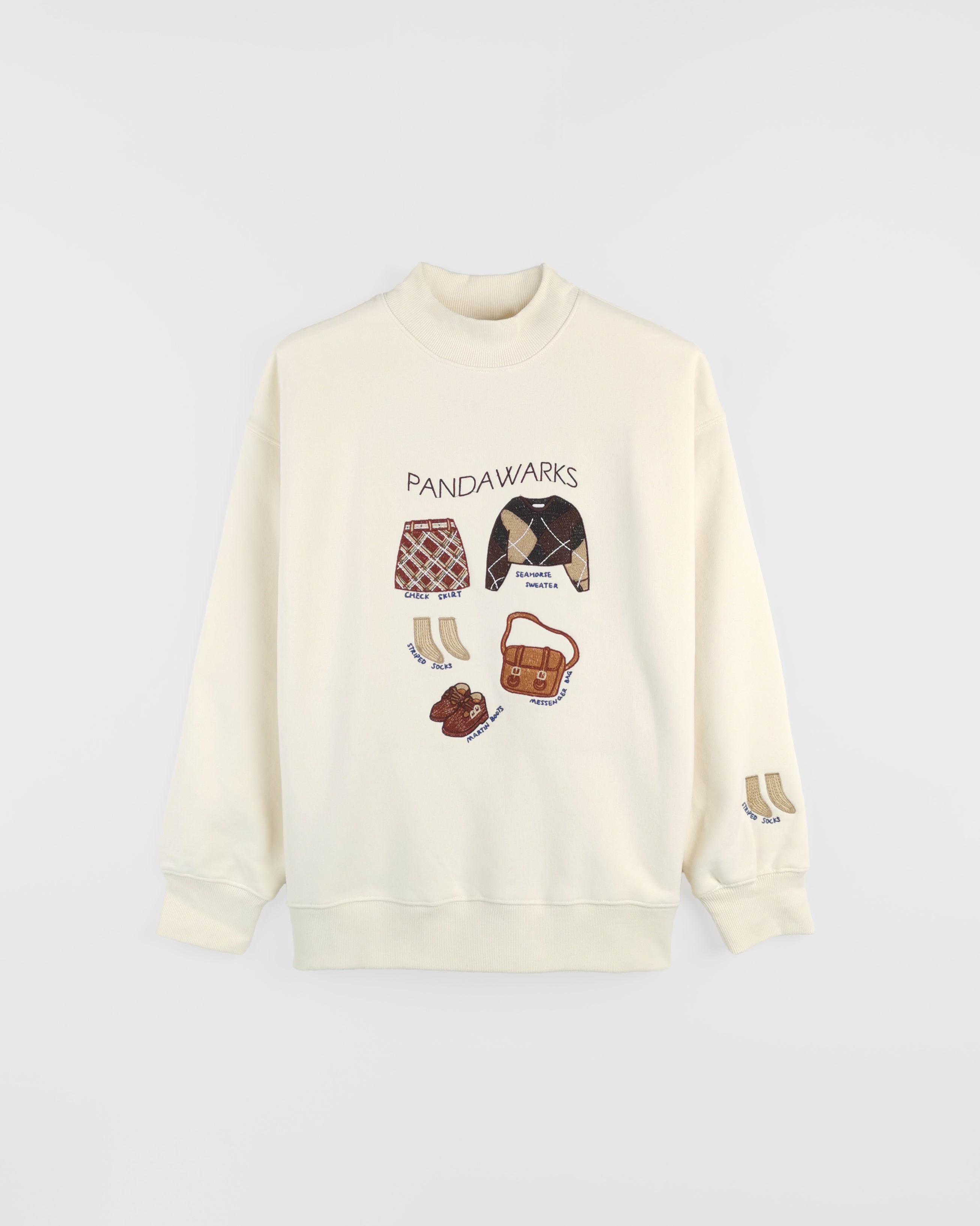 Cotton Fashion Embroidery Sweatshirt Relaxed Fit