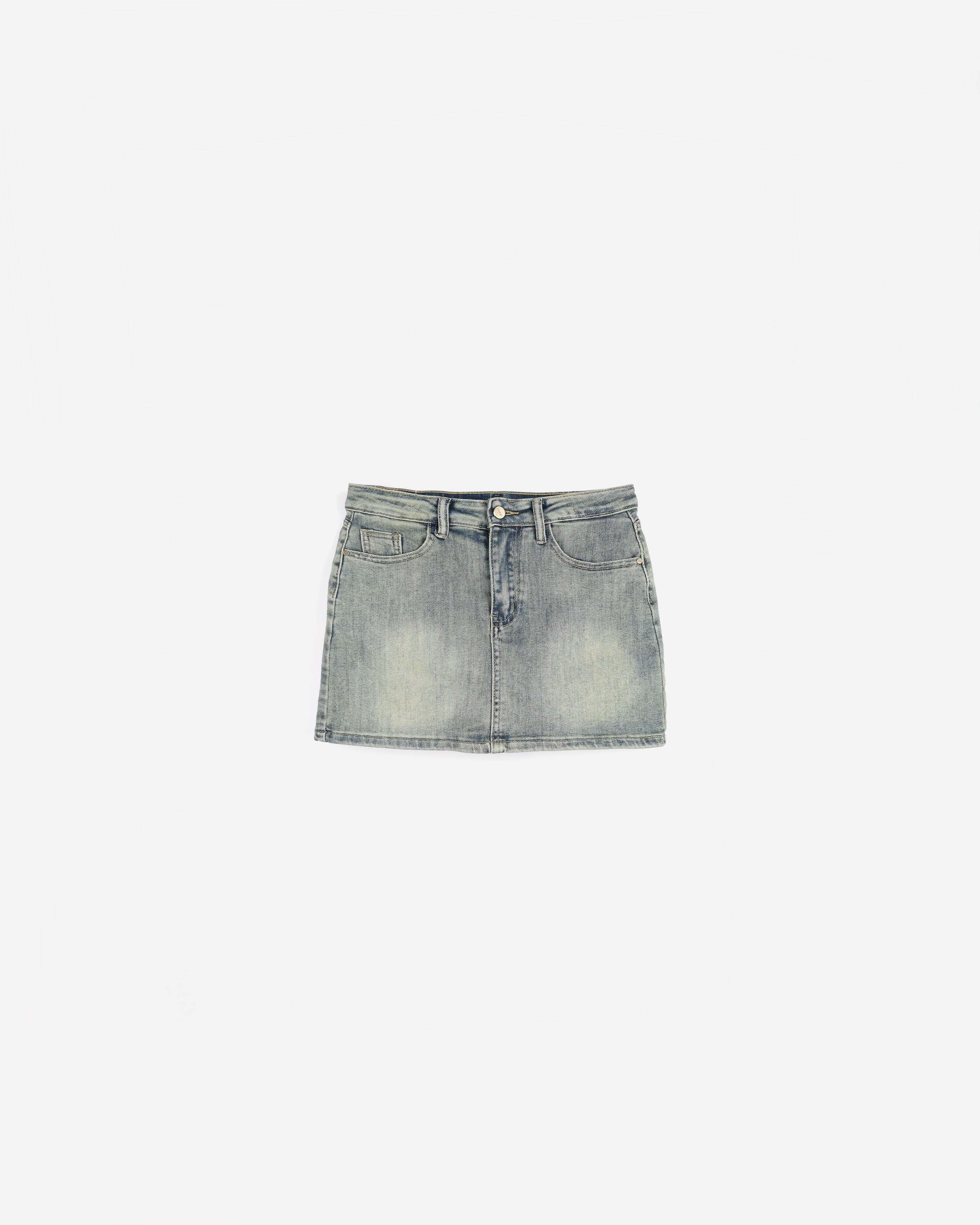 Cotton Denim Miniskirt