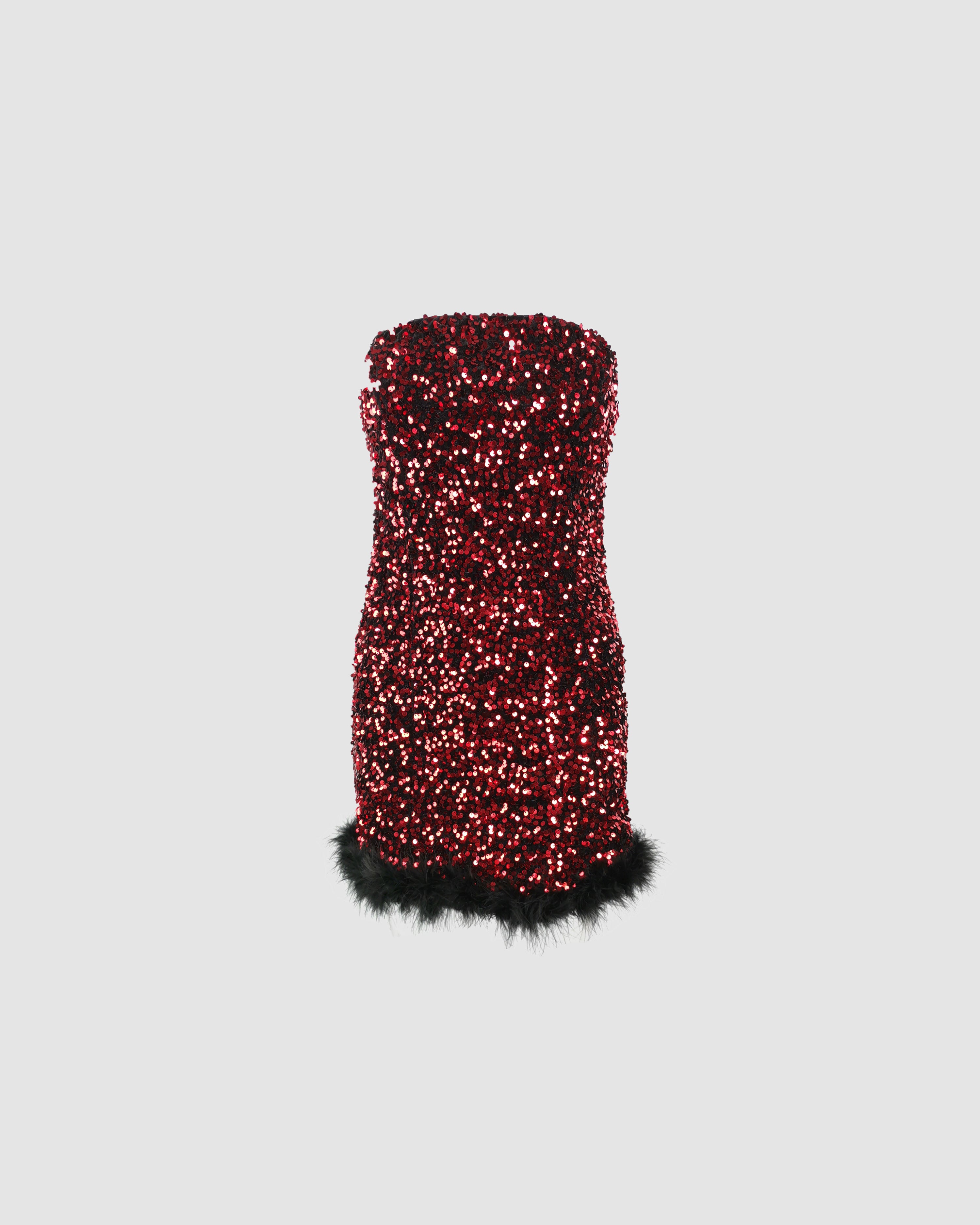 Embellished Sequin Mini-Dress