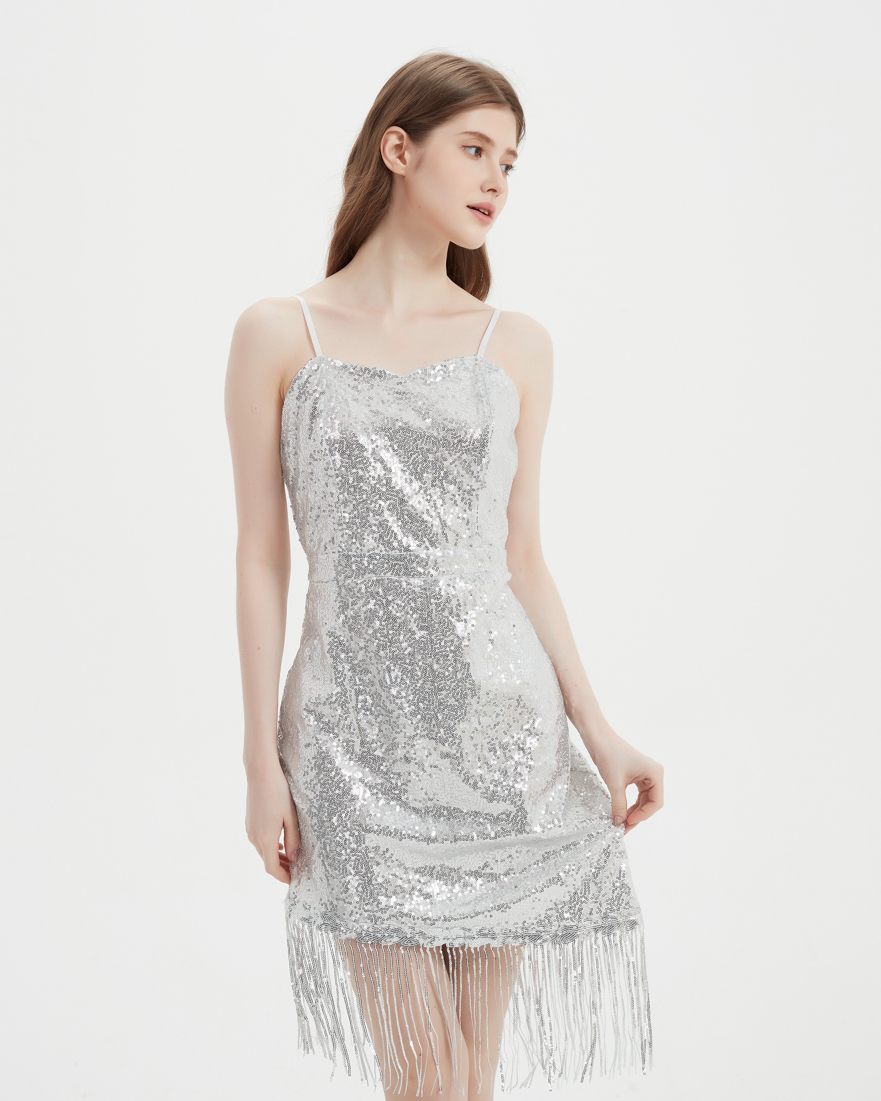 Embellished Sequin Mini-Dress