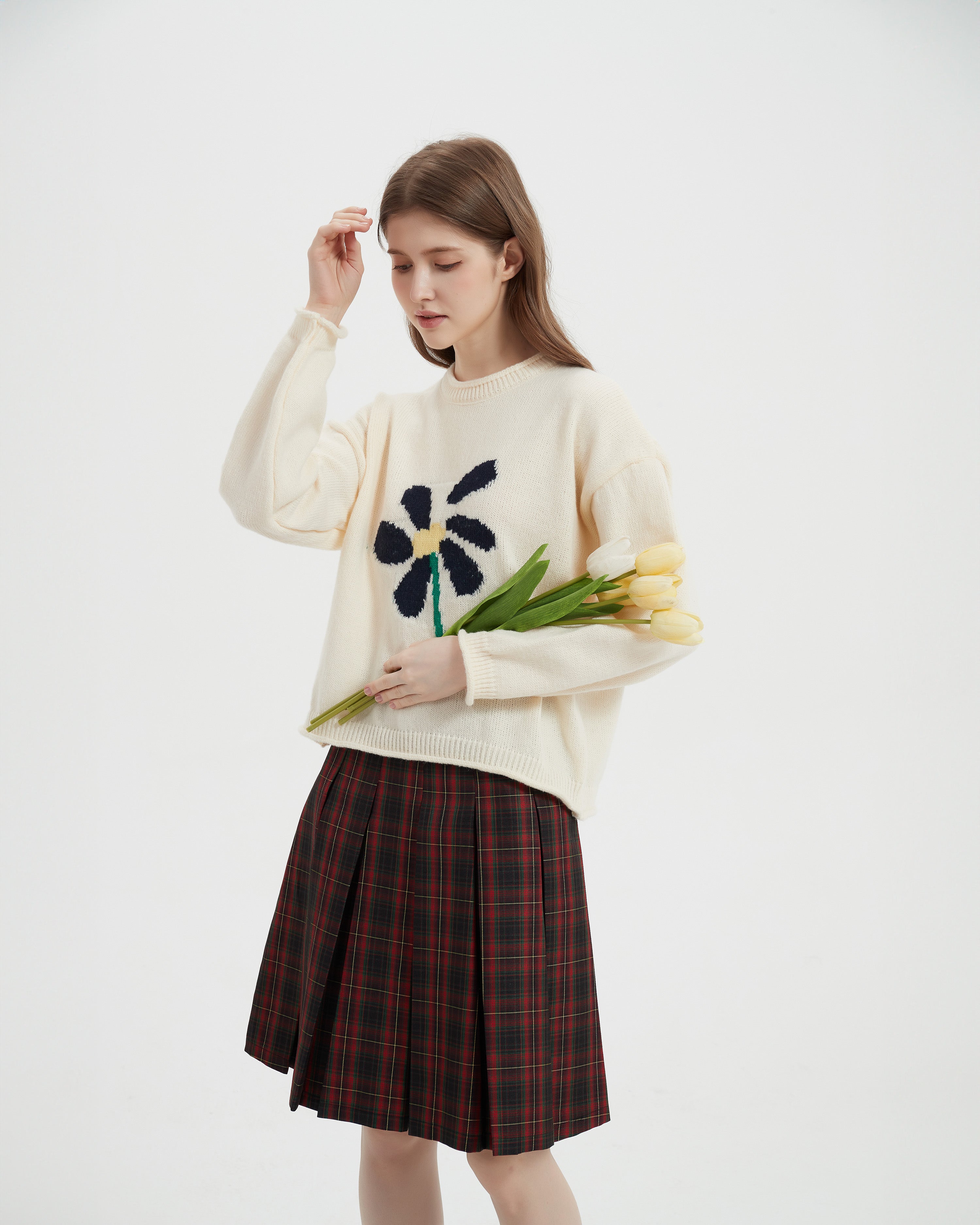 Knit Floral Jacquard Sweater