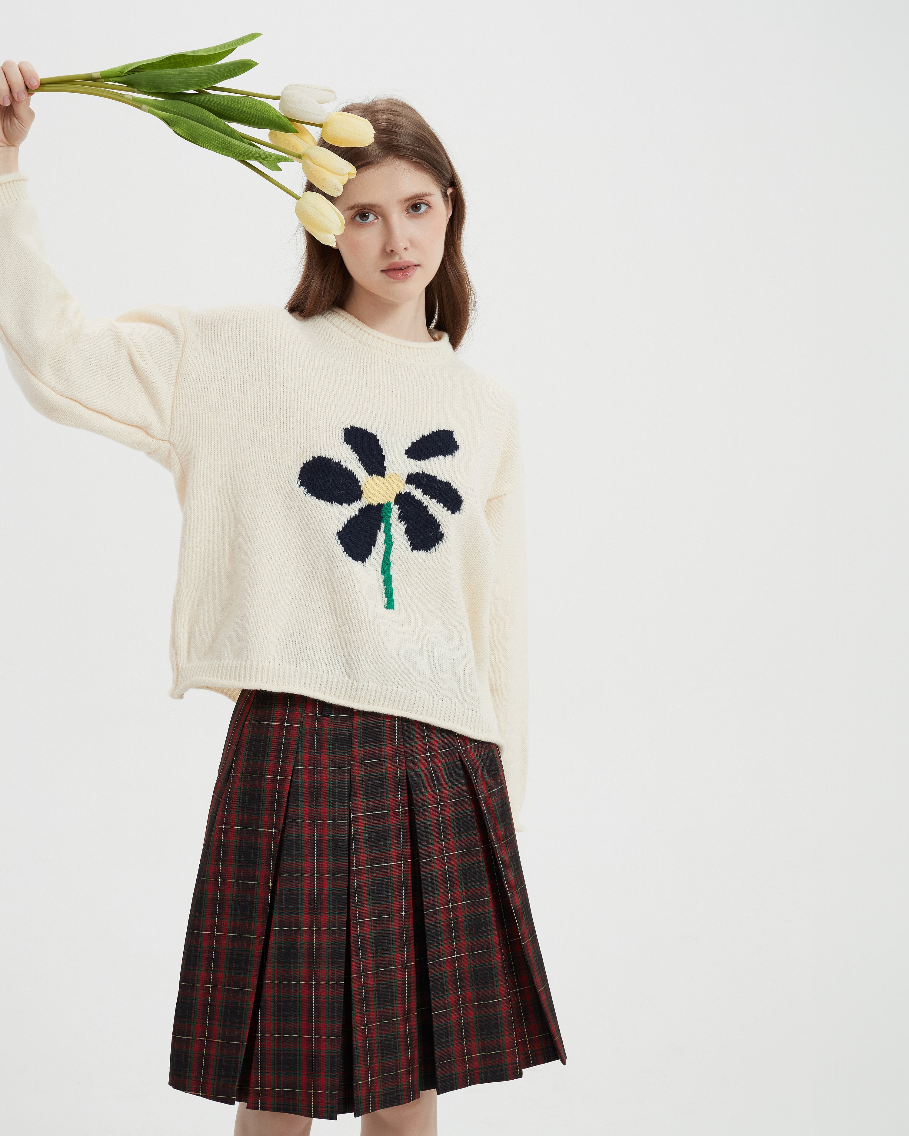 Knit Floral Jacquard Sweater