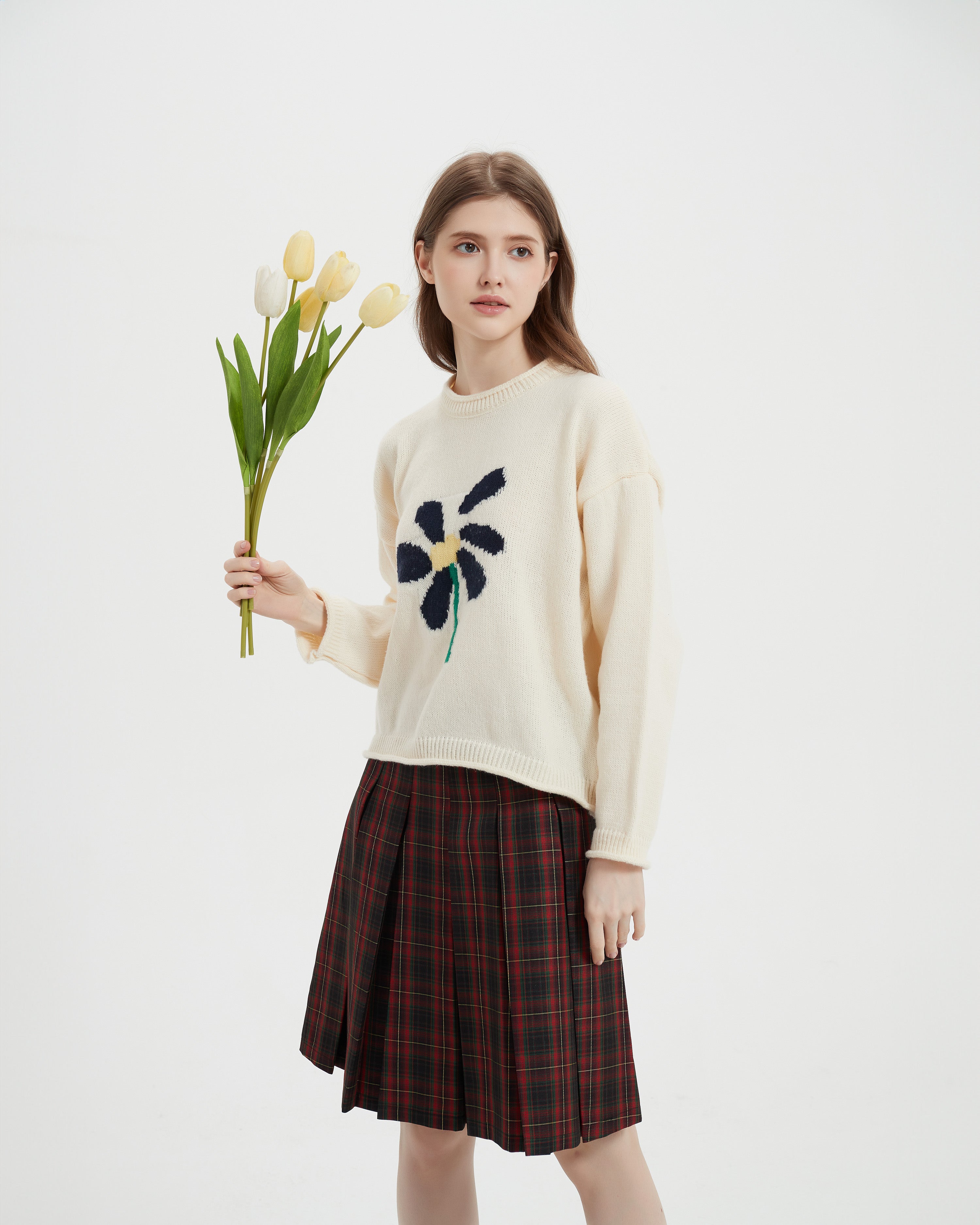 Knit Floral Jacquard Sweater