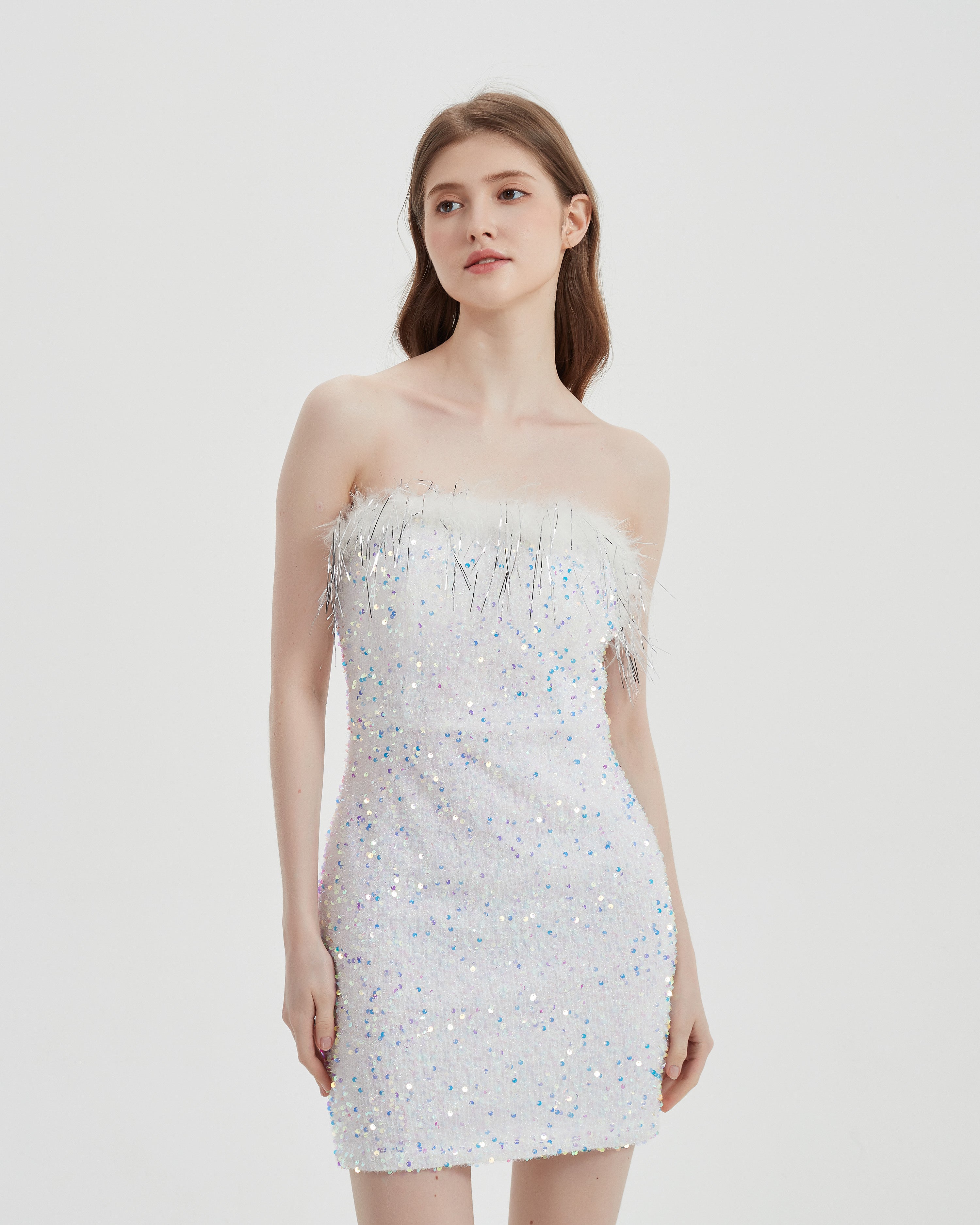 Embellished Sequin Mini-Dress